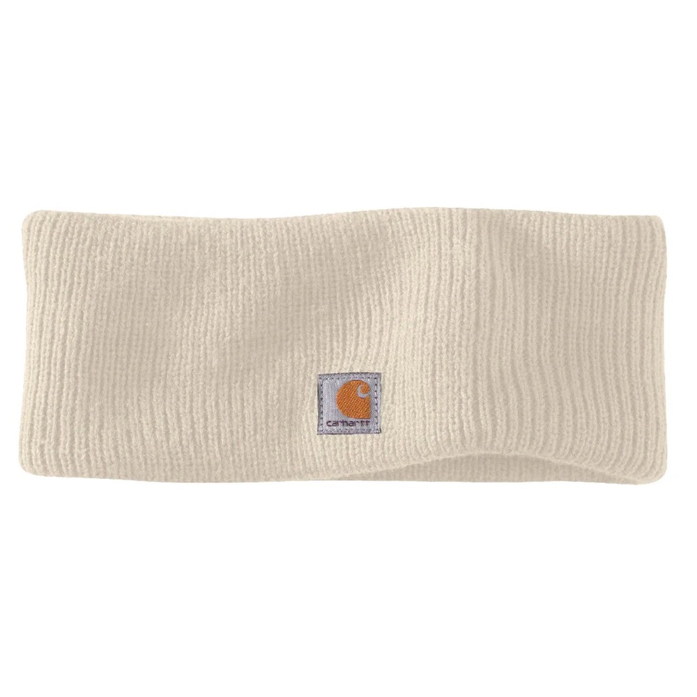 Carhartt Cream Knit Headband with Logo Patch